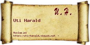 Uti Harald névjegykártya